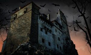 Bran Castle Transylvania Romania (Christopher Campbell used our guide's sunny day blue sky shot of the castle to create this Halloween version. Anyone who wants to learn to add mood and fun to their photos will have opportunities to do so on this trip.)