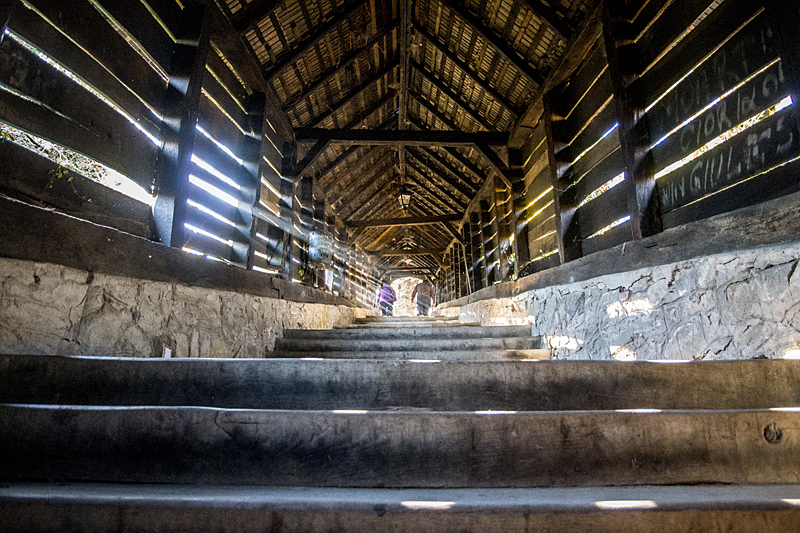 Medieval covered staircase leading to the spectacular cemetery, in Sighisoara.(Photo by Christopher Campbell)