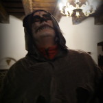 Nobody knew we were travelling with the Grim Reaper until Halloween night at the castle. (Photo by Kirsten Koza)