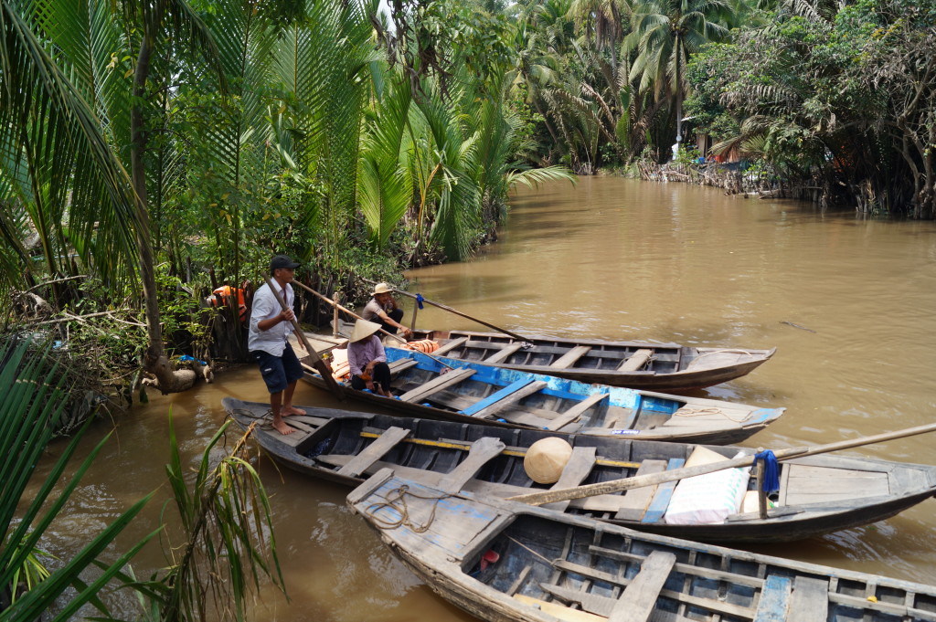 The Mekong Delta, a 39,000 square  kilometre labyrinth of waterways. (Photo by Kirsten Koza, Writers' Expeditions)