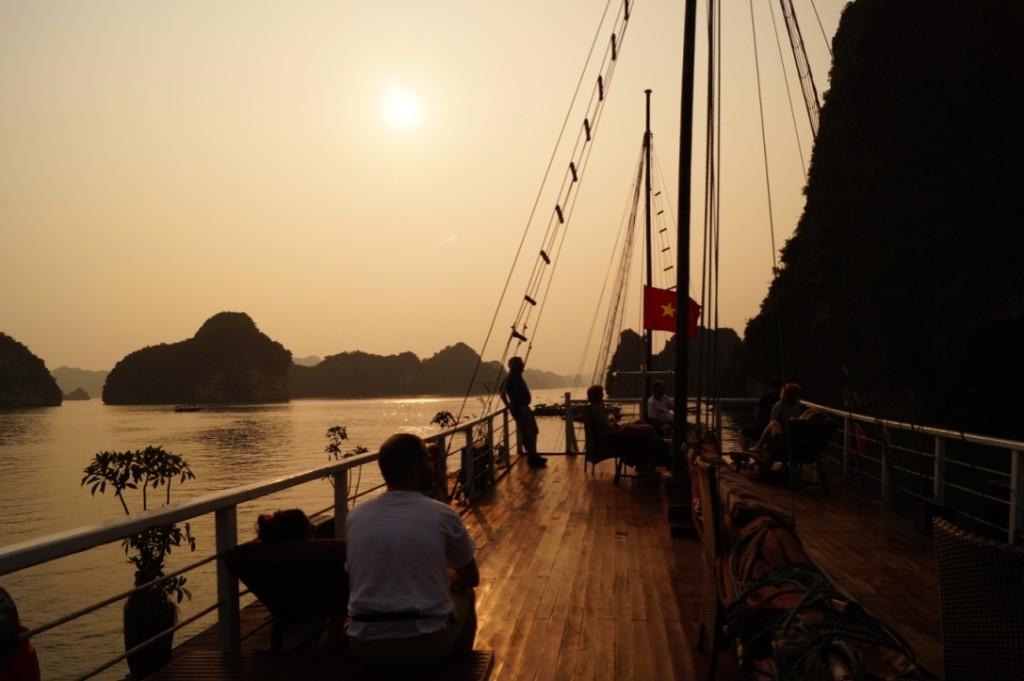 Ha Long Bay, sunset on cruise. (Photo by Kirsten Koza, Writers' Expeditions)