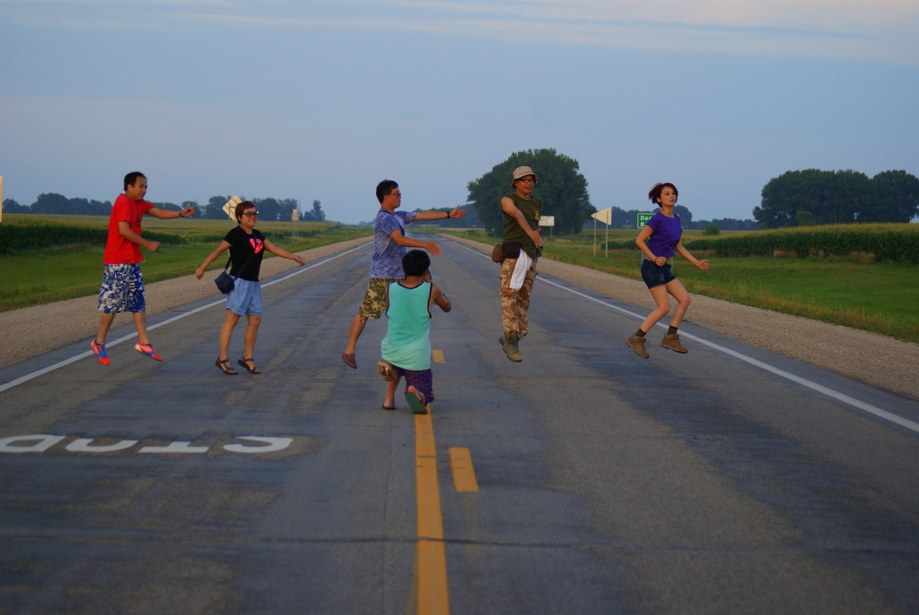 Chinese TV crew between takes.  (Photo by Kirsten Koza)