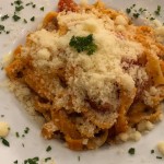 Pasta at Werk, across from Corvin Castle, Romania. (Photo by Christopher Campbell, Writers' Expeditions)