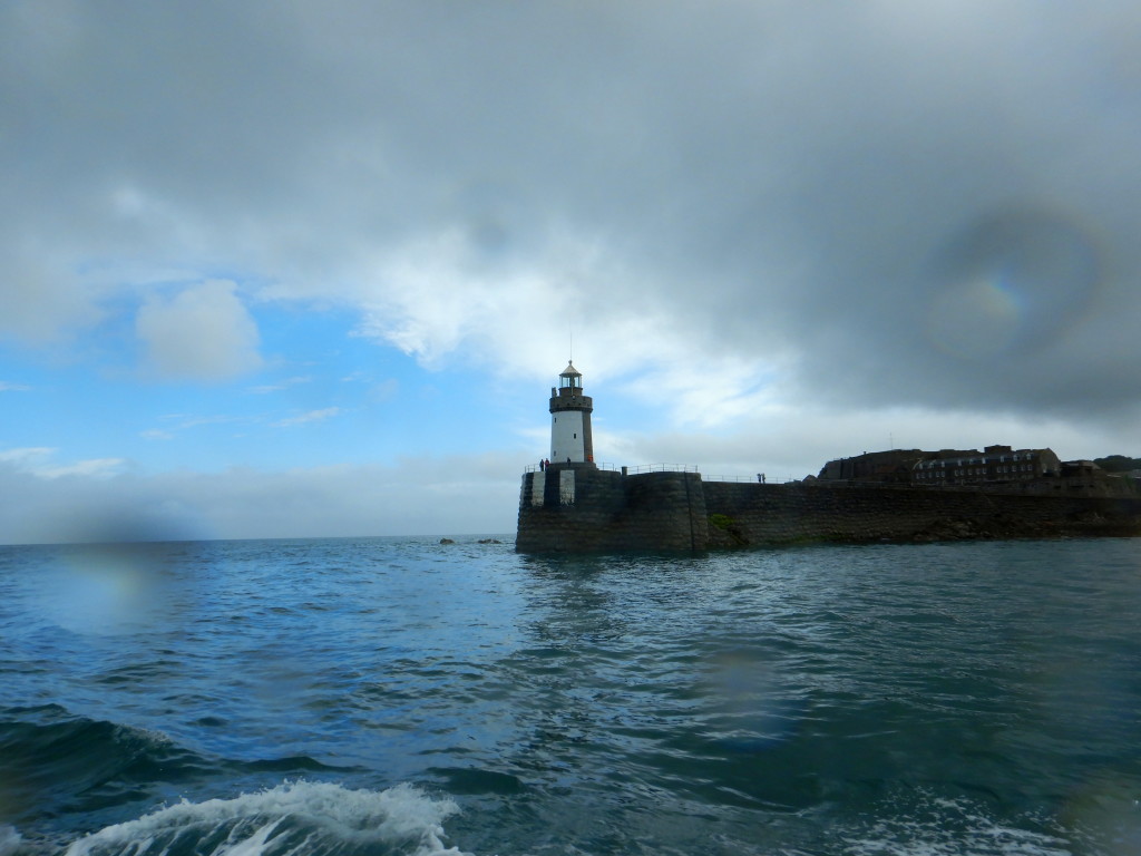 Aboard the Sark Isle ferry at St. Peter's Port, Guernsey. (photo by Kirsten Koza, Writers' Expeditions)